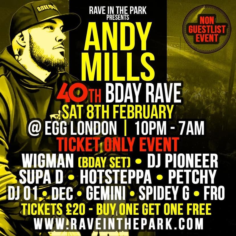 ANDY MILLS BIRTHDAY RAVE @ EGG